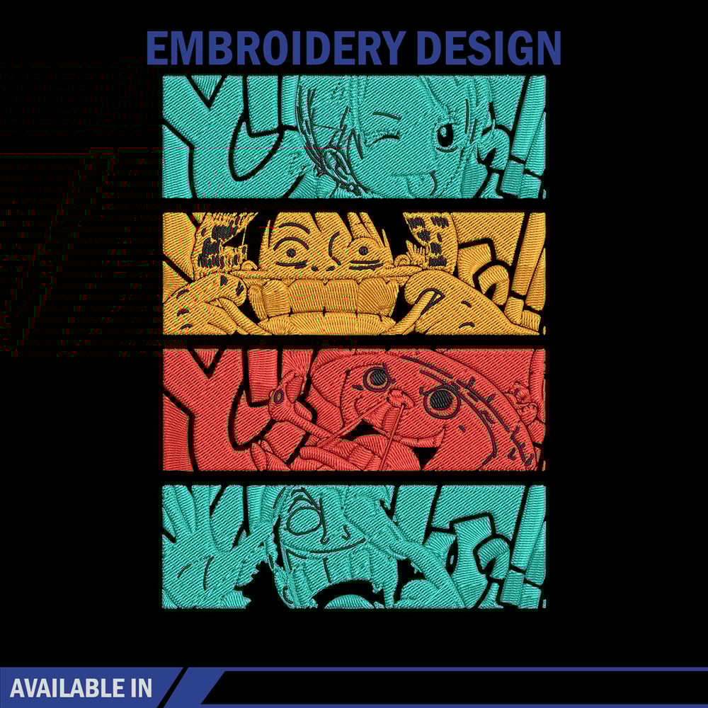 Luffy friends Embroidery Design,One piece Embroidery, Embroidery File, Anime Embroidery, Anime shirt, Digital download.jpg