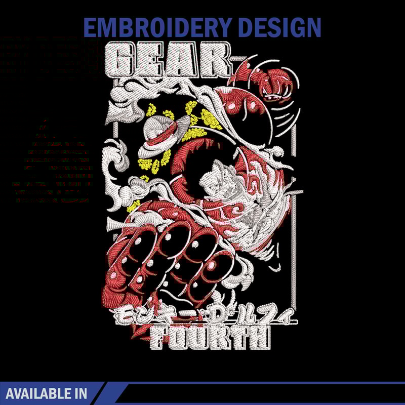 Luffy gear 4 Embroidery Design,One piece Embroidery, Embroidery File, Anime Embroidery, Anime shirt, Digital download..jpg