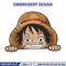 Luffy Peeker Embroidery Design, One piece Embroidery, Embroidery File, Anime Embroidery, Anime shirt, Digital download.jpg