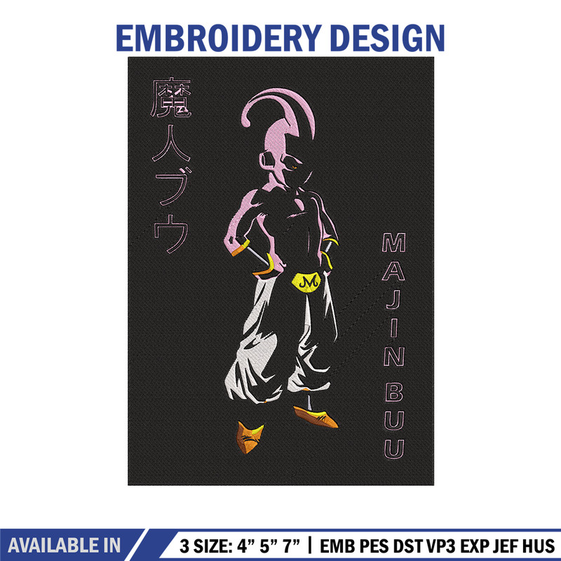 Majin Buu Embroidery Design, Dragonball Embroidery, Embroidery File, Anime Embroidery, Anime shirt, Digital download.jpg