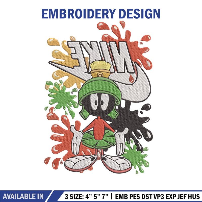 Marvin x nike Embroidery Design, Marvin Embroidery, Embroidery File, Anime Embroidery, Anime shirt, Digital download.jpg