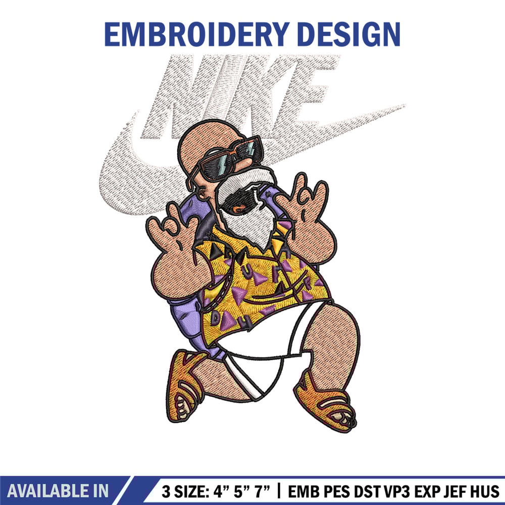 Master Roshi Nike Embroidery design, Dragon ball Embroidery, Nike design, Embroidery file, anime shirt, Instant download.jpg
