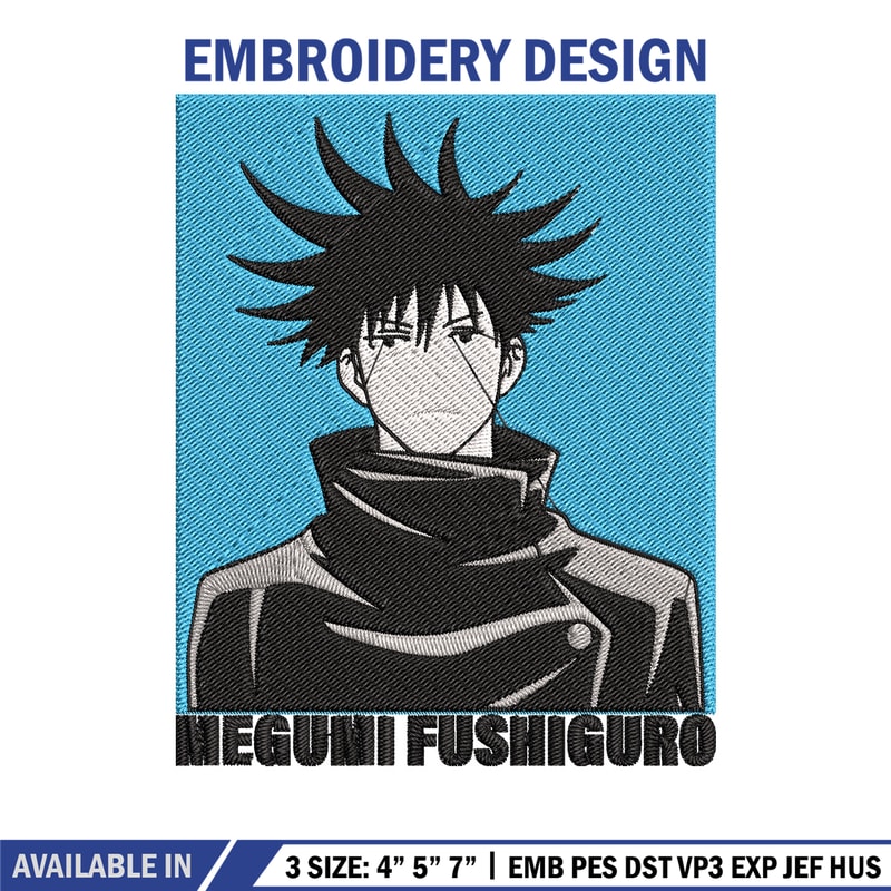 Megumi poster Embroidery Design, Jujutsu Embroidery, Embroidery File, Anime Embroidery, Anime shirt, Digital download.jpg