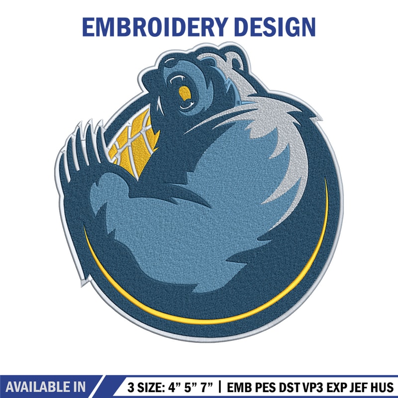 Memphis Grizzlies design embroidery design, NBA embroidery,Sport embroidery, Embroidery design,Logo sport embroidery..jpg
