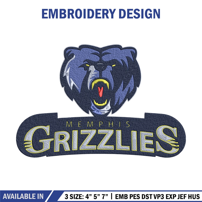 Memphis Grizzlies logo embroidery design, NBA embroidery, Sport embroidery,Embroidery design, Logo sport embroidery..jpg