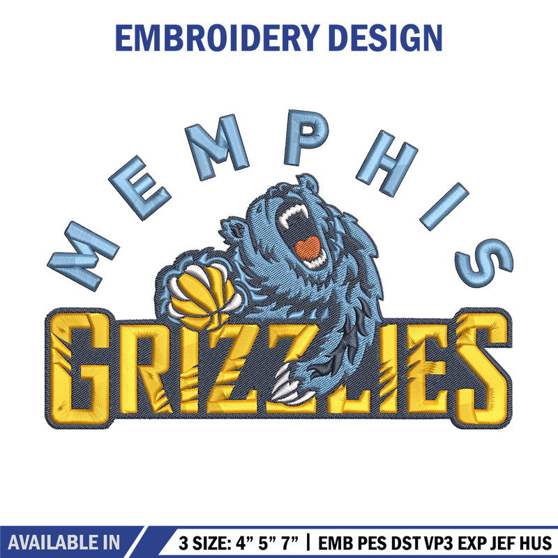 Memphis Grizzlies logo embroidery design, NBA embroidery,Sport embroidery,Embroidery design, Logo sport embroidery..jpg