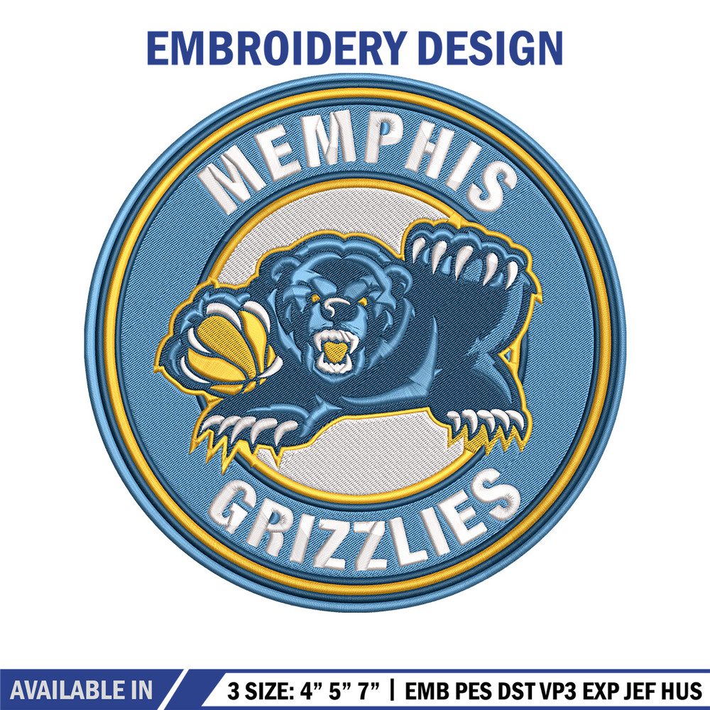 Memphis Grizzlies logo embroidery design,NBA embroidery,Sport embroidery,Embroidery design, Logo sport embroidery..jpg
