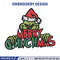 Merry christmas Grinch Embroidery design, Grinch christmas Embroidery, Grinch design, Embroidery File, Instant download..jpg