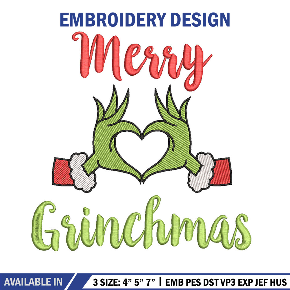 Merry grinchmas embroidery design,Grinch embroidery,Chrismas design, Embroidery shirt, Embroidery file, Digital download.jpg