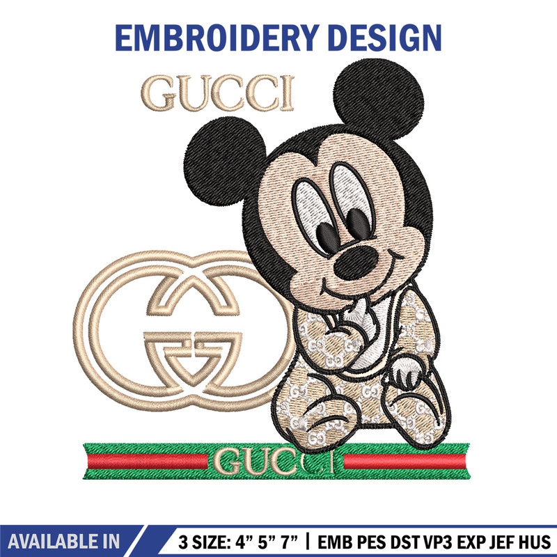 Mickey baby Embroidery Design, Gucci Embroidery, Embroidery File, Logo shirt, Sport Embroidery, Digital download..jpg