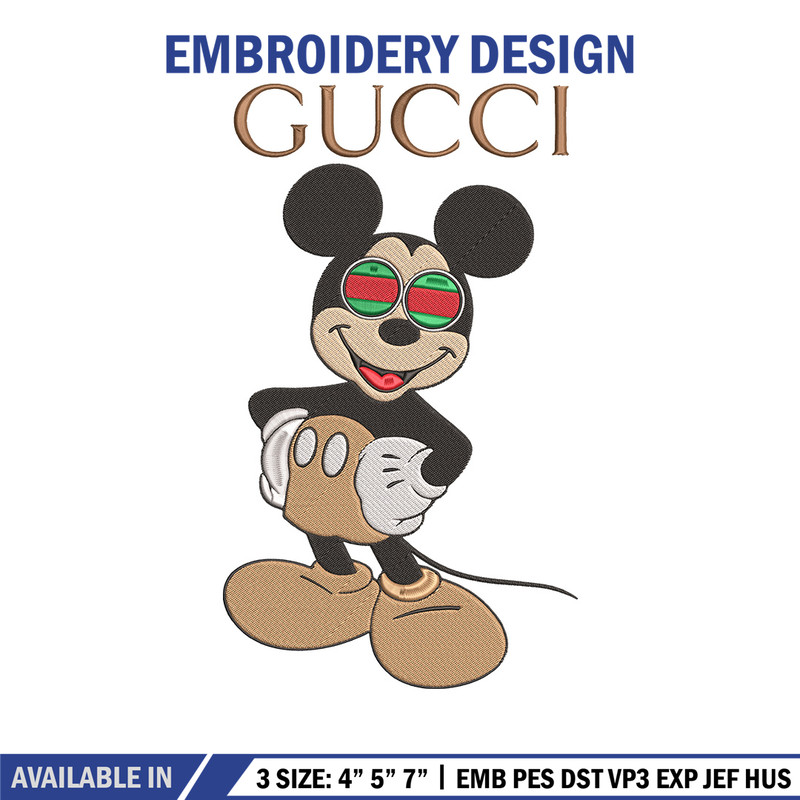 Mickey gucci Embroidery Design, Mickey Embroidery, Embroidery File, Gucci Embroidery, Anime shirt, Digital download..jpg