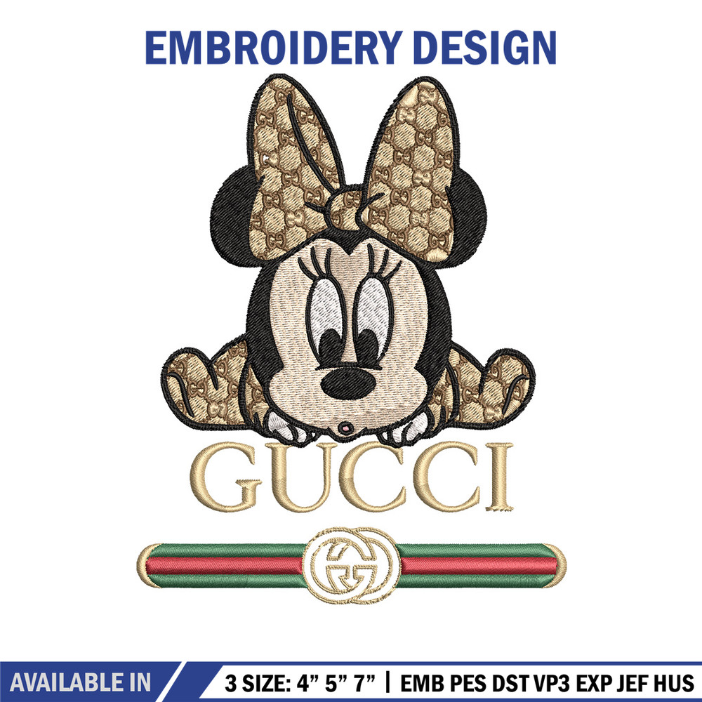 Minnie baby gucci Embroidery Design,Gucci Embroidery, Embroidery File, Logo shirt, Sport Embroidery, Digital download.jpg