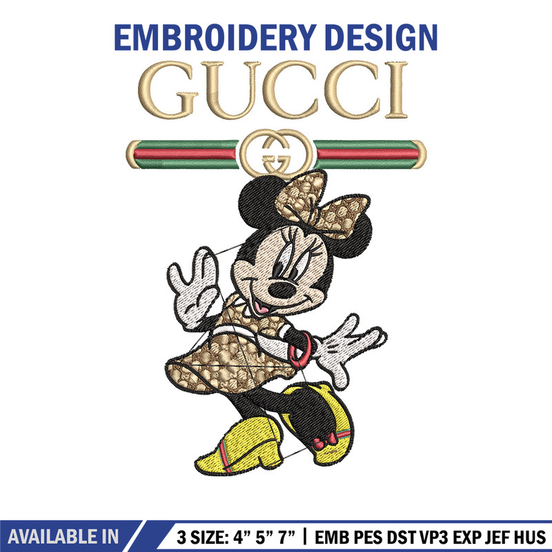 Minnie Embroidery Design, Gucci Embroidery, Brand Embroidery, Logo shirt, Embroidery File, Digital download.jpg