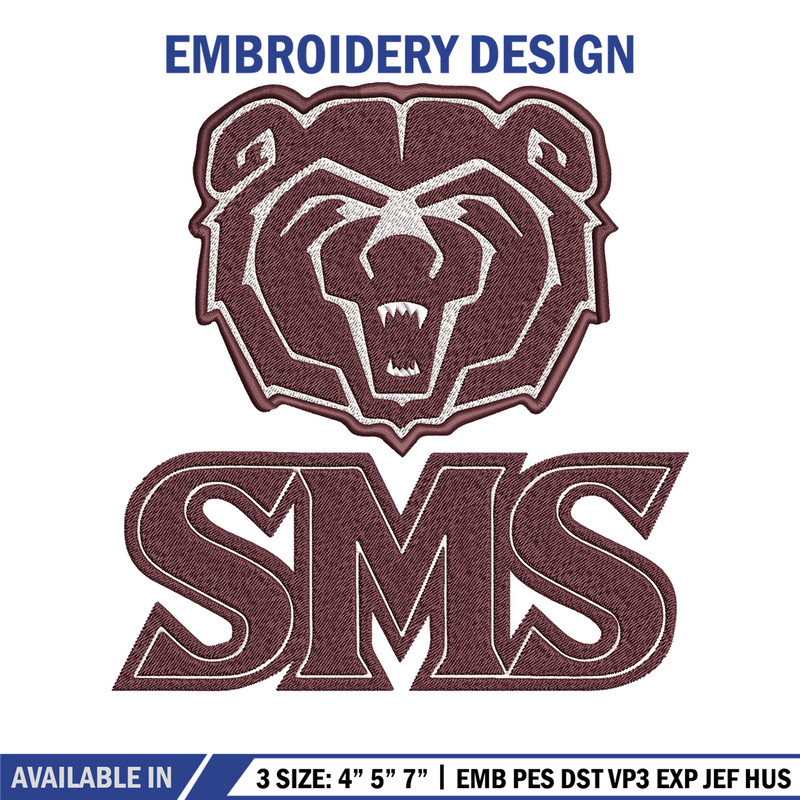 Missouri State logo embroidery design, College embroidery, Sport embroidery, logo sport embroidery, Embroidery design.jpg