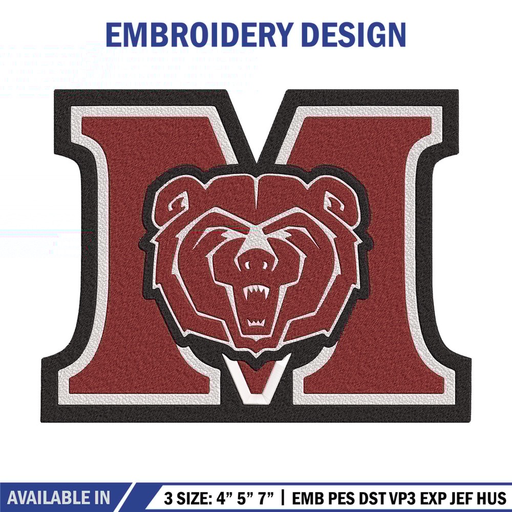 Missouri State logo embroidery design, MLB embroidery, Embroidery design, Logo sport embroidery, Sport embroidery.jpg