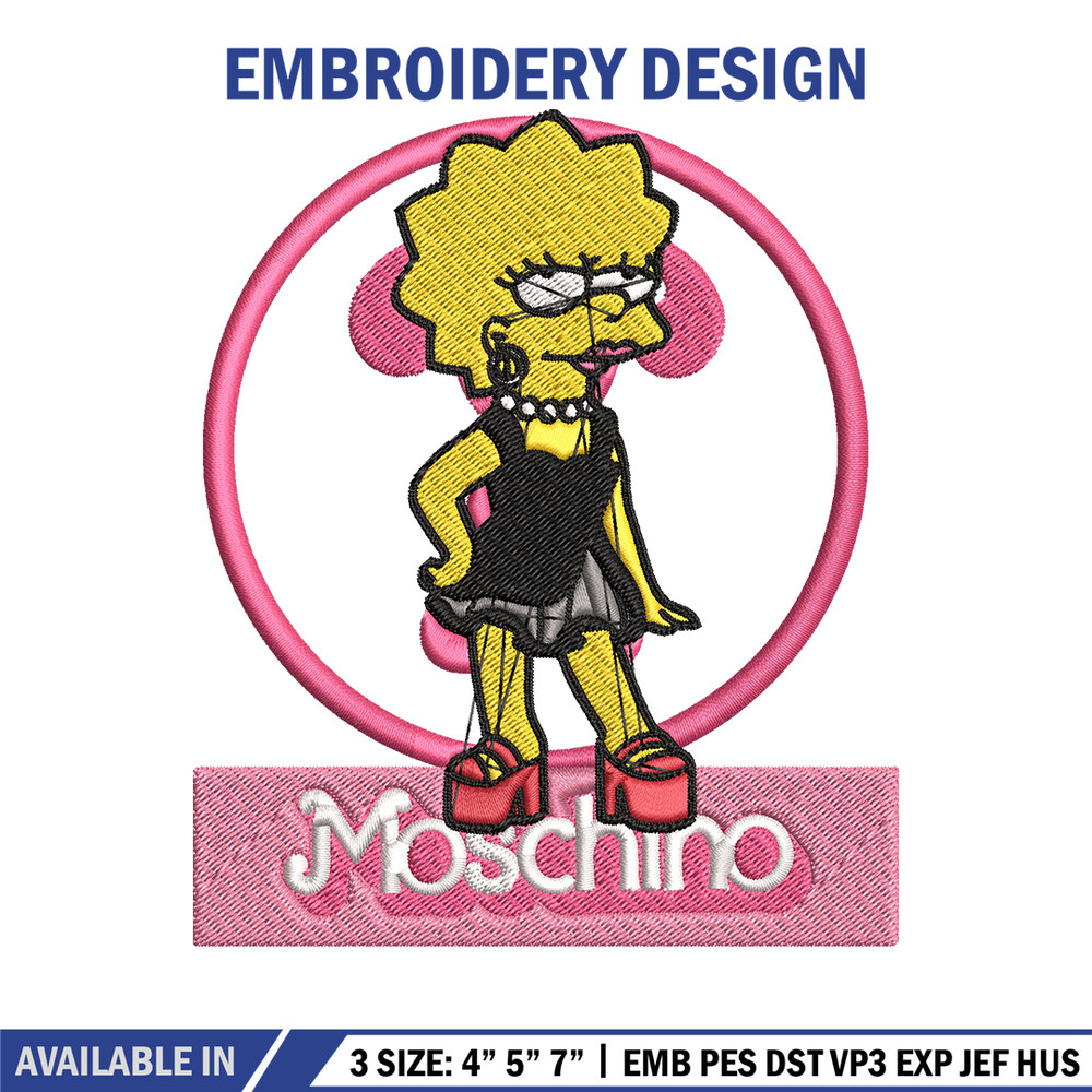 Moschino Milano Lisa Simpson Embroidery design, Simpson Embroidery, cartoon design, Embroidery File, Digital download..jpg