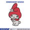 My Melody Embroidery Design, Hello kitty Embroidery, Embroidery File, Anime Embroidery, Anime shirt, Digital download.jpg