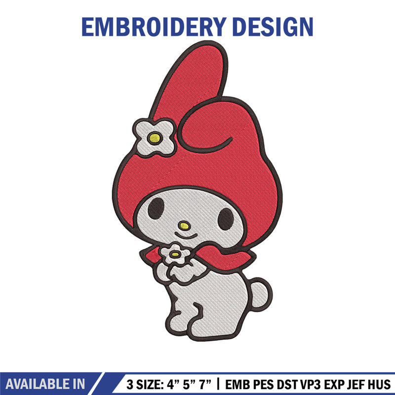 My Melody Embroidery Design, Hello kitty Embroidery, Embroidery File, Anime Embroidery, Anime shirt, Digital download.jpg