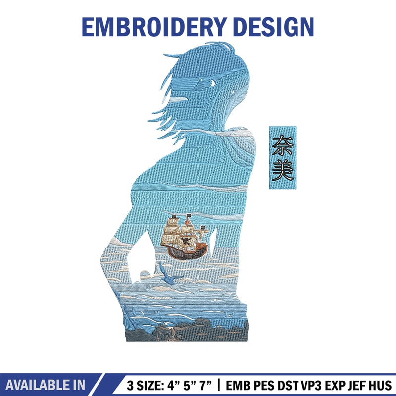 Nami poster Embroidery Design, One piece Embroidery, Embroidery File, Anime Embroidery, Anime shirt, Digital download.jpg