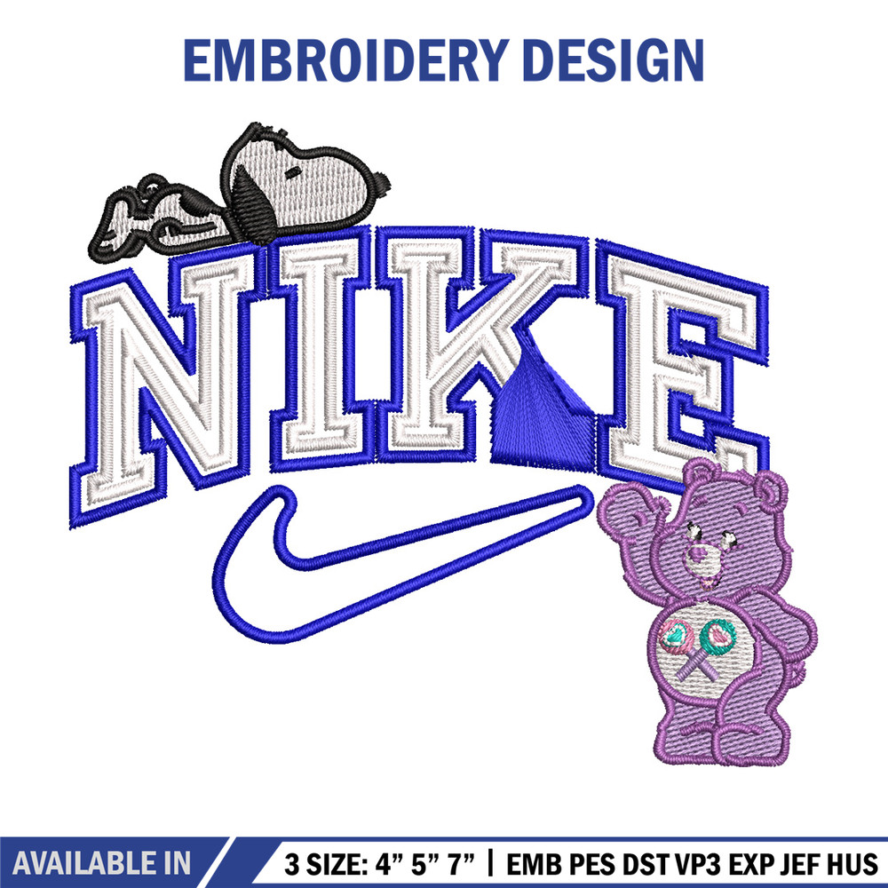 Nike bear dog embroidery design, Cartoon embroidery, Nike design, Embroidery shirt, Embroidery file,Digital download.jpg