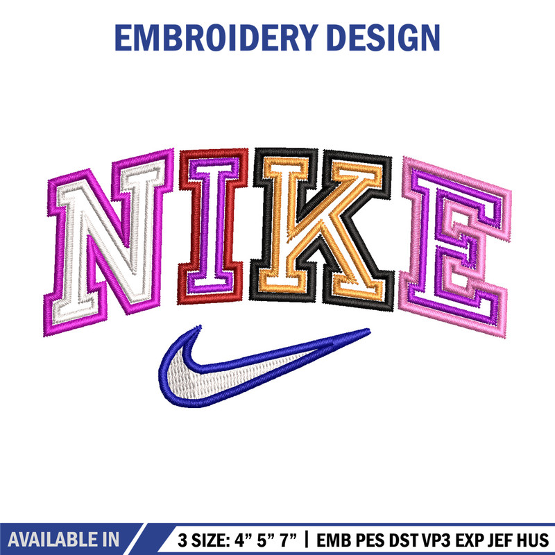 Nike color embroidery design, Nike embroidery, Nike design, Embroidery shirt, Embroidery file,Digital download.jpg