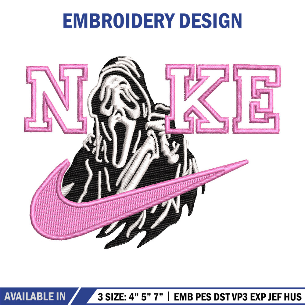Nike ghost embroidery design, Horror embroidery, Nike design, Embroidery shirt, Embroidery file, Digital download.jpg