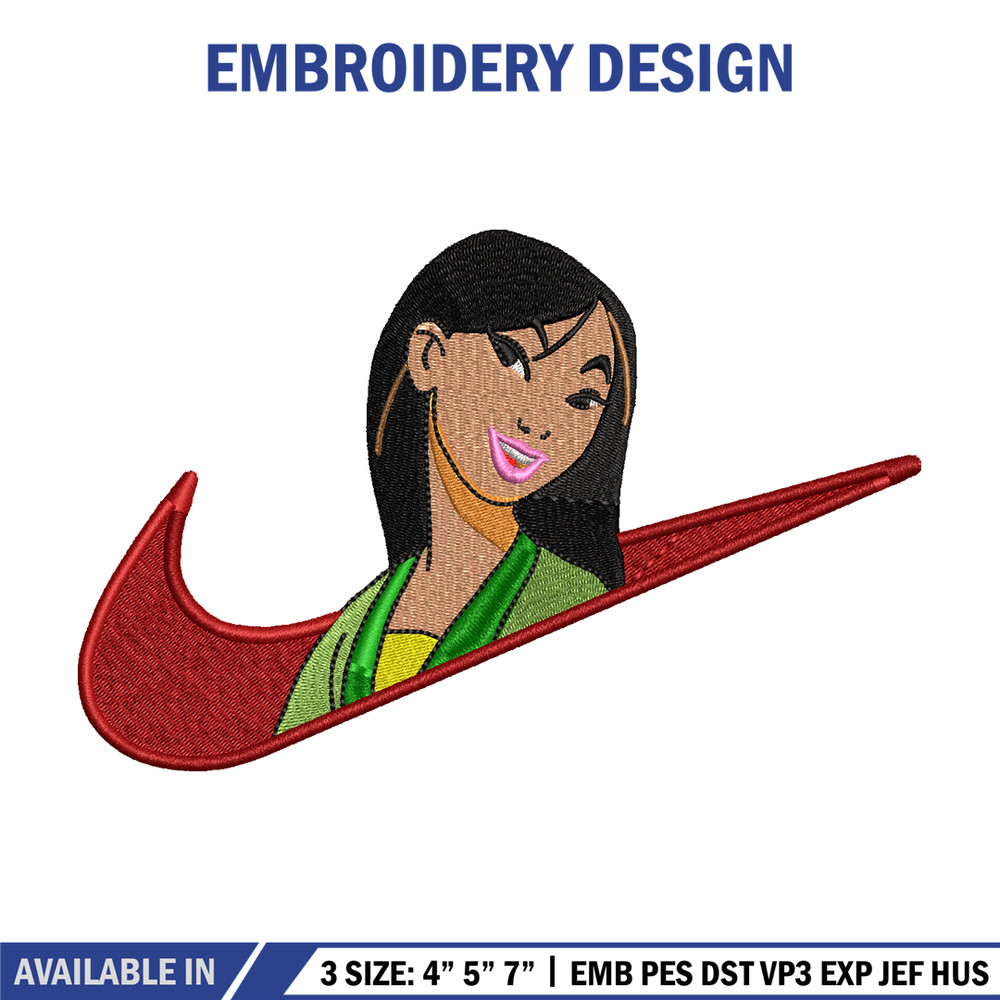 Nike Mulan embroidery design, Nike Mulan embroidery, Nike design, cartoon design, cartoon shirt, Digital download.jpg