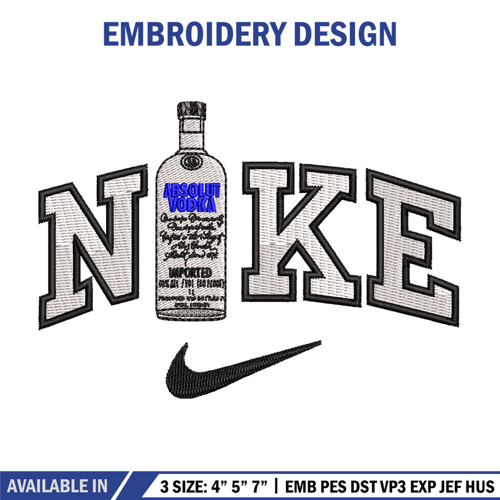 Nike vodka embroidery design, Vodka embroidery, Nike design, Embroidery shirt, Embroidery file, Digital download.jpg