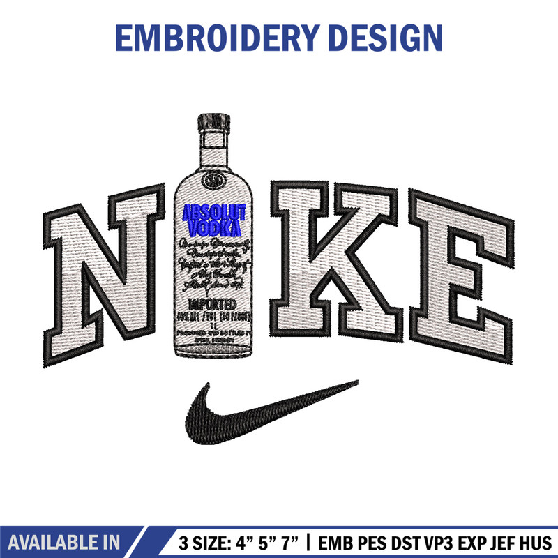 Nike vodka embroidery design, Vodka embroidery, Nike design, Embroidery shirt, Embroidery file, Digital download.jpg