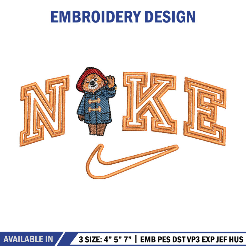 Nike x bear embroidery design, Bear embroidery, Nike design, Embroidery shirt, Embroidery file,Digital download.jpg