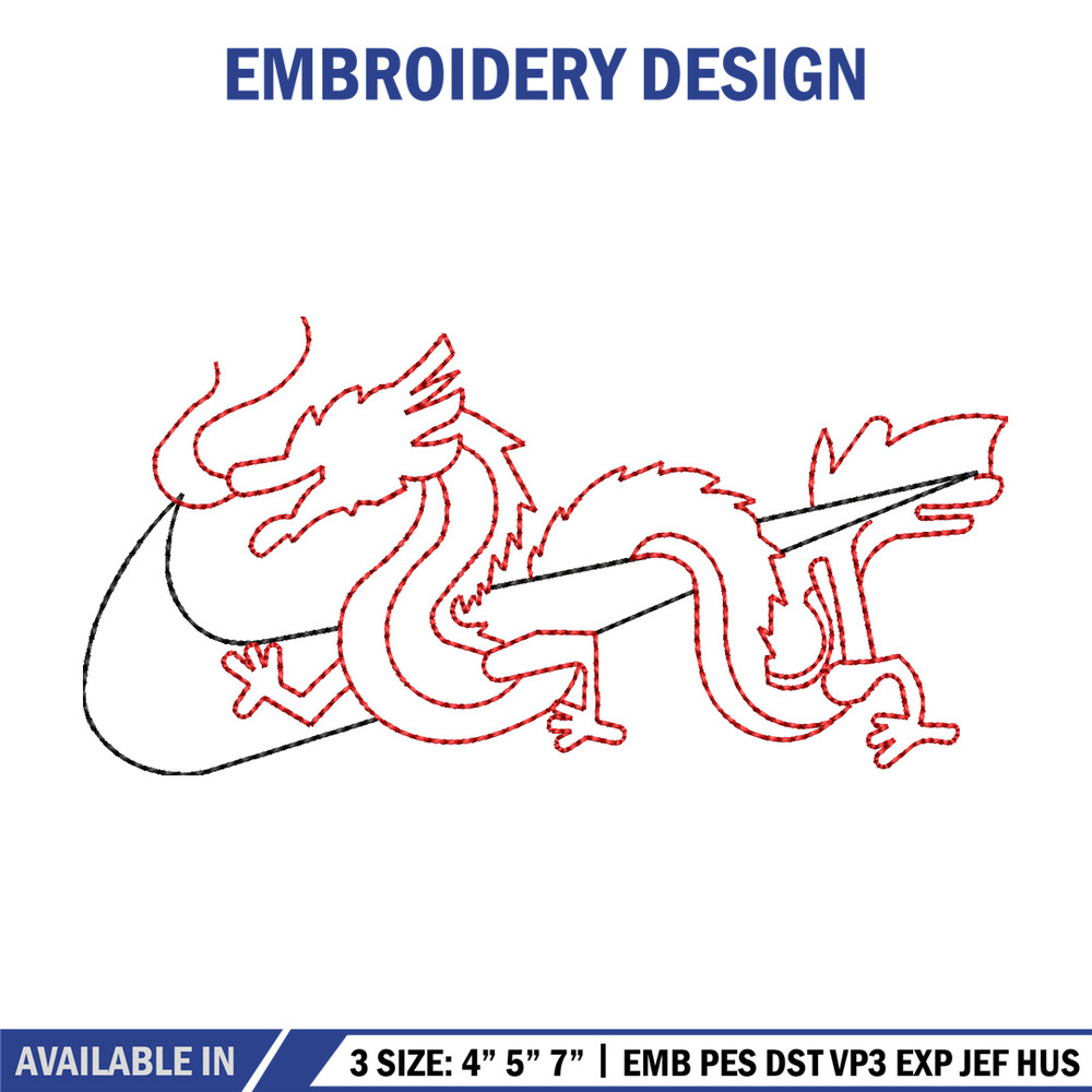 Nike x dragon asian embroidery design, Dragon embroidery, Nike design,Embroidery shirt,Embroidery file, Digital download.jpg