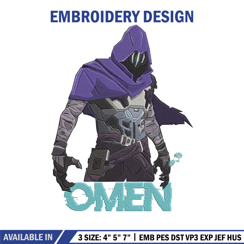Omen poster Embroidery Design, Valorant Embroidery, Embroidery File, Anime Embroidery, Anime shirt, Digital download.jpg