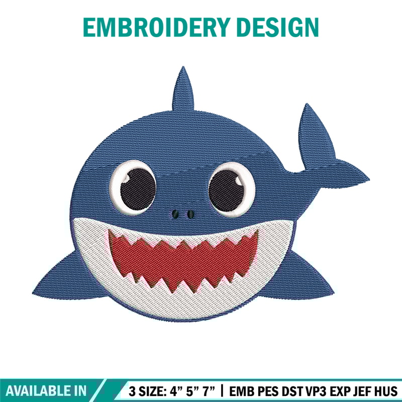 Baby Shark Embroidery Design, Shark Embroidery, cartoon shirt, Embroidery File, Embroidery design, Digital download..jpg