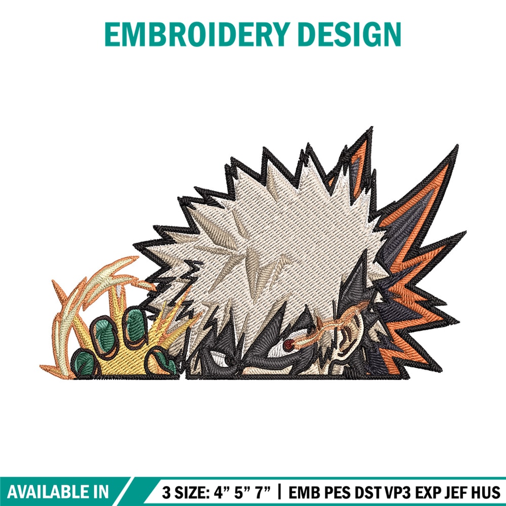 Bakugo Peeker Embroidery Design, Mha Embroidery, Embroidery File, Anime Embroidery, Anime shirt, Digital download..jpg