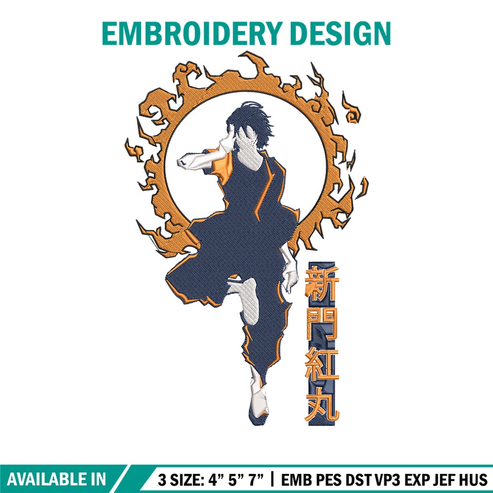 Benimaru Embroidery Design, Enen no Shouboutai Embroidery,Embroidery File,Anime Embroidery,Anime shirt,Digital download..jpg