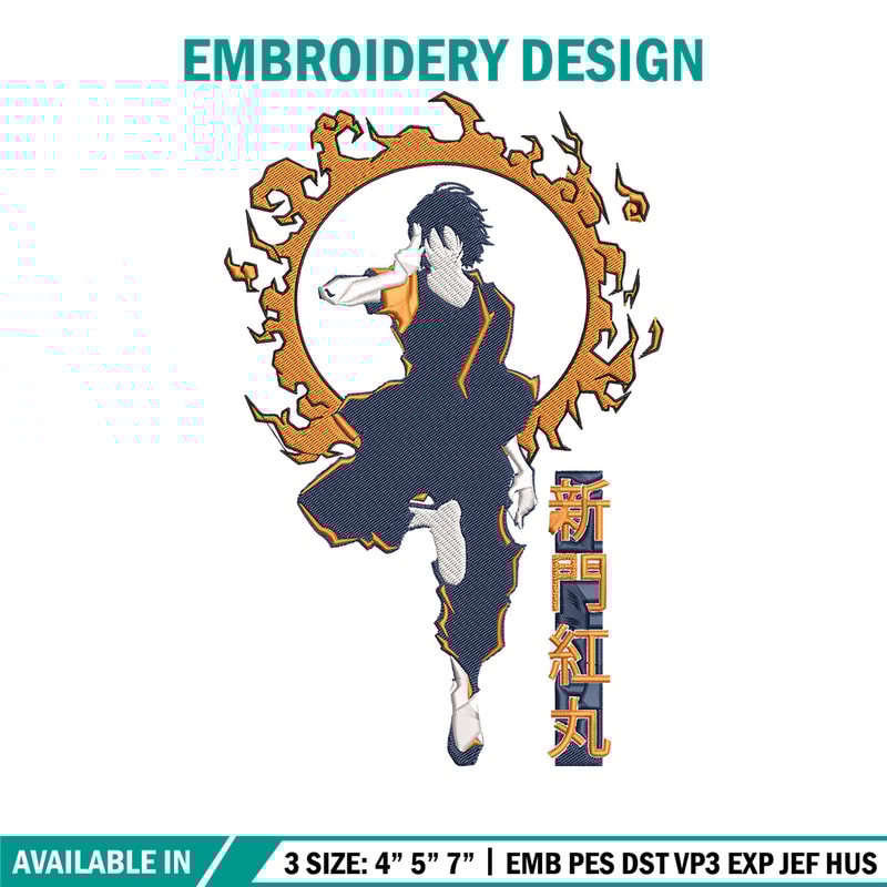 Benimaru Embroidery Design, Enen no Shouboutai Embroidery,Embroidery File,Anime Embroidery,Anime shirt,Digital download..jpg