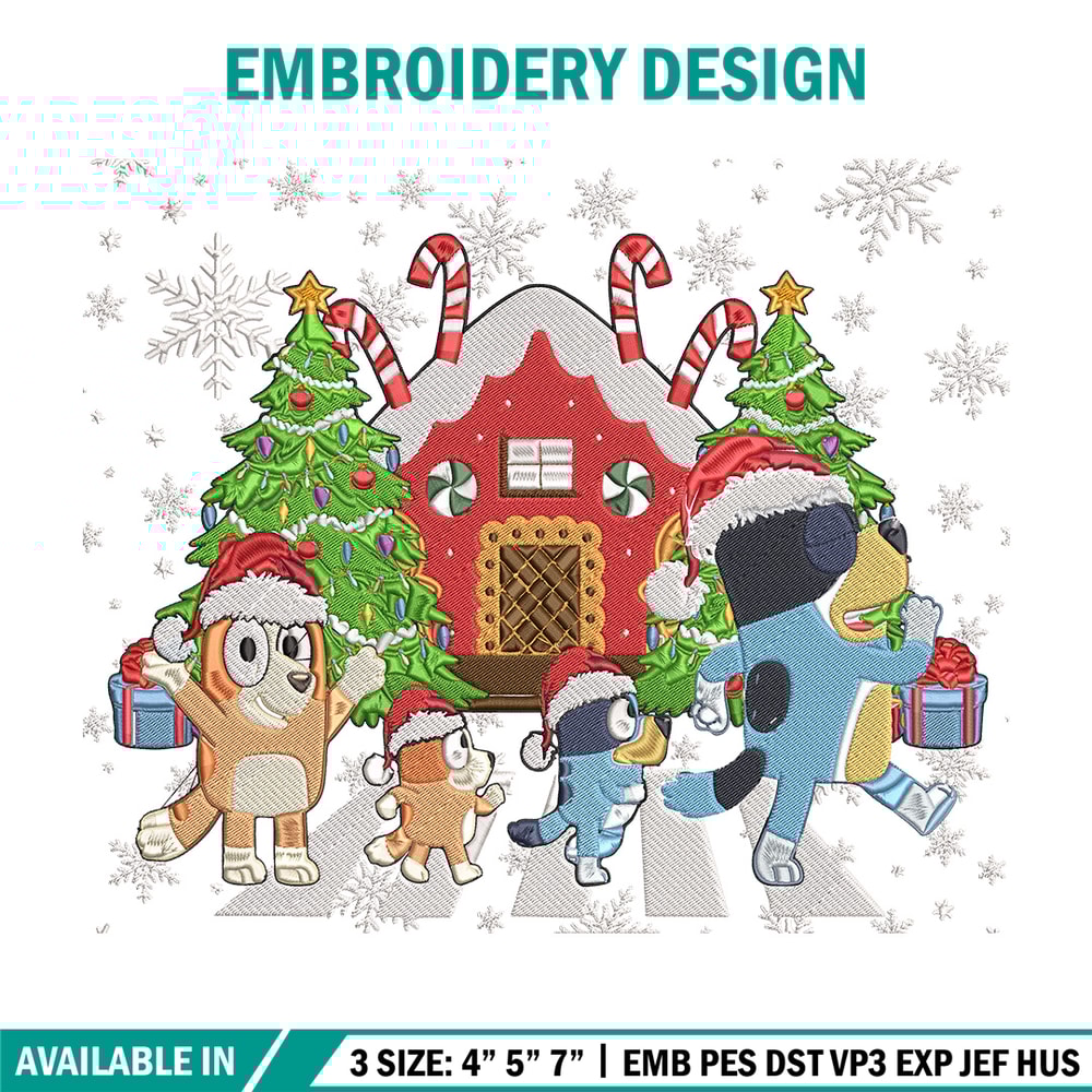 Bluey family Embroidery Design,Bluey Embroidery, Embroidery File, Chrismas Embroidery, Anime shirt, Digital download.jpg