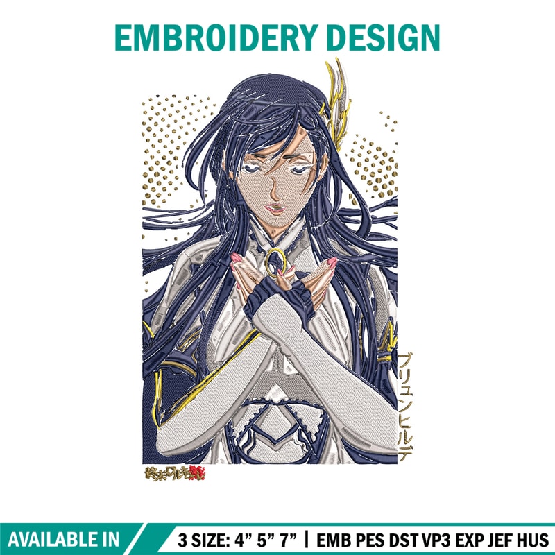 Brunhilde poster Embroidery Design, Ragnarok Embroidery, Embroidery File, Anime Embroidery, Anime shirt,Digital download.jpg