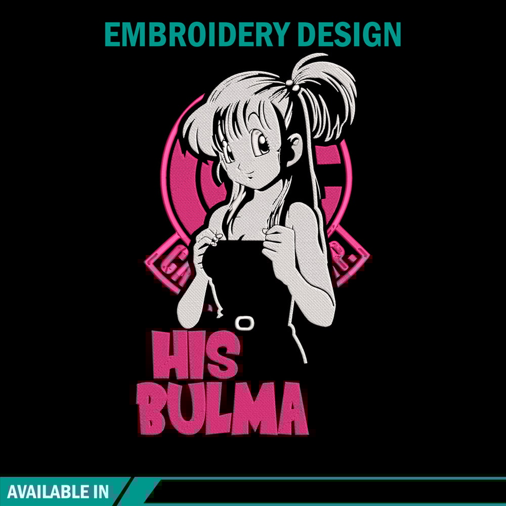 Bulma poster Embroidery Design, Dragonball Embroidery, Embroidery File, Anime Embroidery, Anime shirt, Digital download.jpg