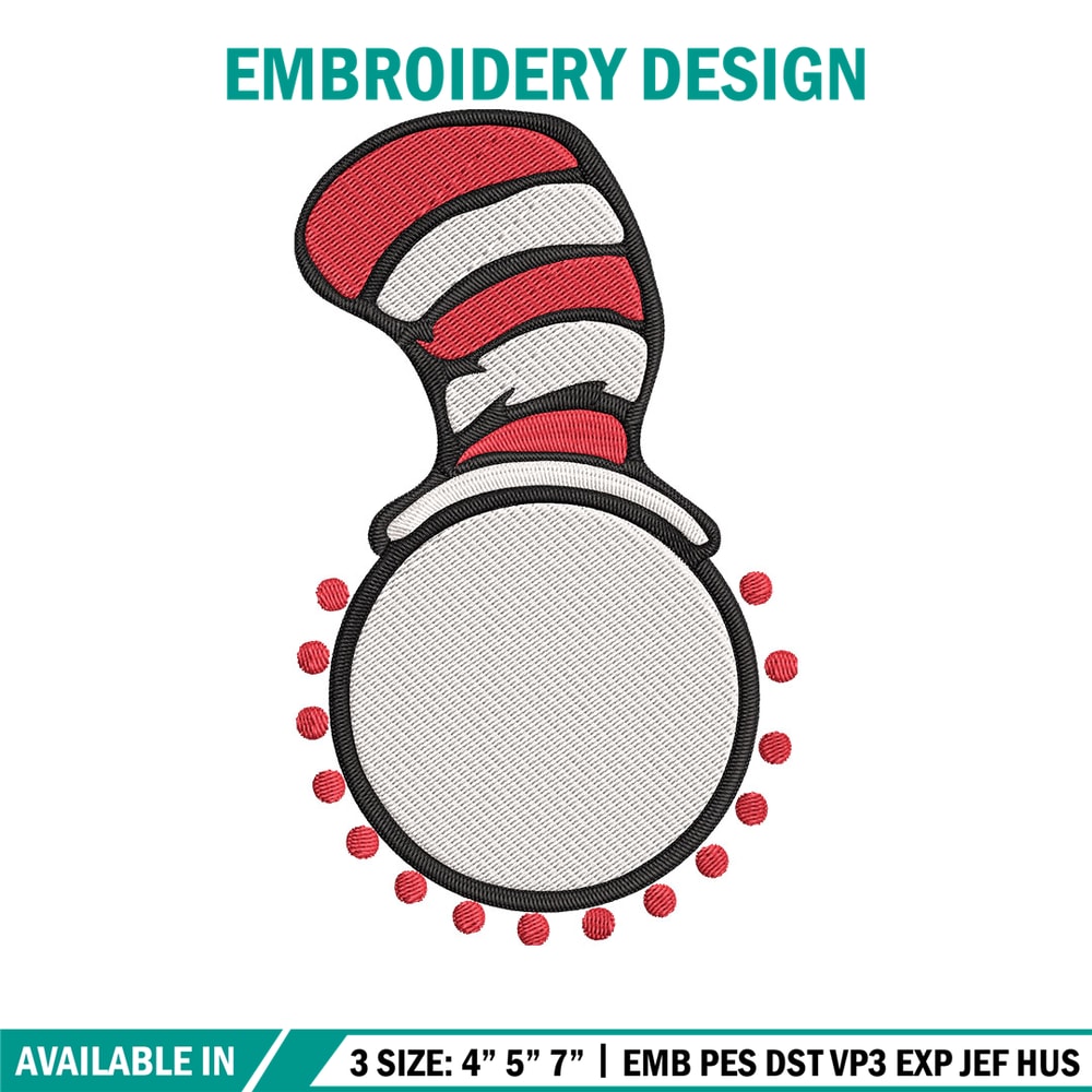 Cat In The Hat Embroidery Design, Cat In The Hat Embroidery, Embroidery File, logo shirt, Digital download..jpg