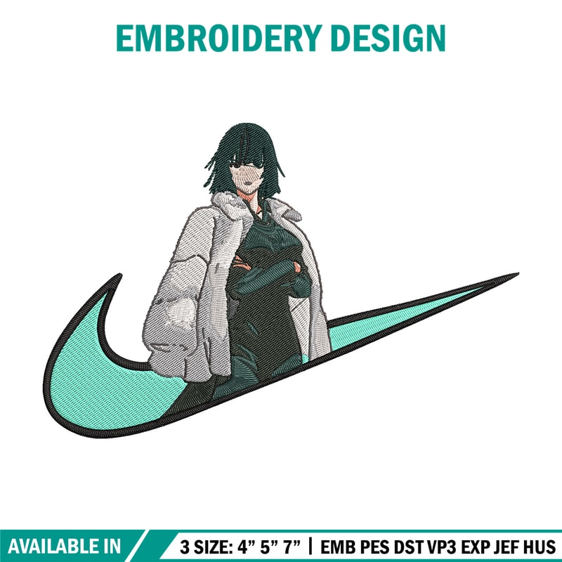 Fubuki nike Embroidery Design,One punch man Embroidery, Embroidery File, Nike Embroidery,Anime shirt,Digital download.jpg