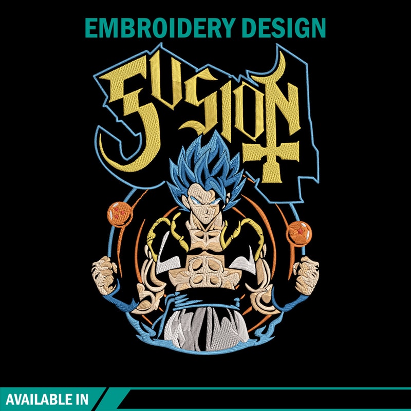 Gogeta Embroidery Design, Dragonball Embroidery, Embroidery File, Anime Embroidery, Anime shirt, Digital download..jpg