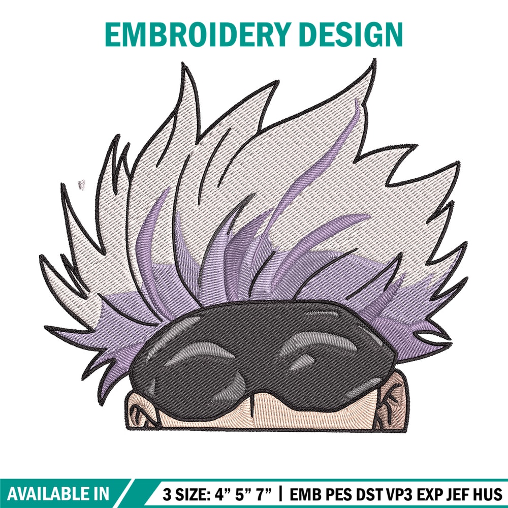 Gojo Peeker Embroidery Design, Jujutsu Embroidery, Embroidery File, Anime Embroidery, Anime shirt, Digital download..jpg