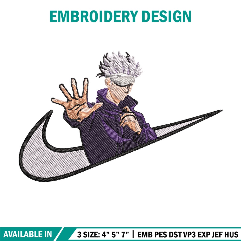 Gojo x nike Embroidery Design, Jujutsu Embroidery, Embroidery File, Nike Embroidery, Anime shirt, Digital download..jpg