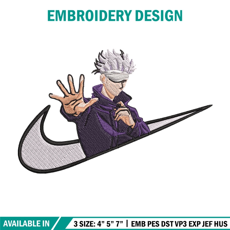 Gojo x nike Embroidery Design, Jujutsu Embroidery, Embroidery File, Nike Embroidery, Anime shirt, Digital download..jpg