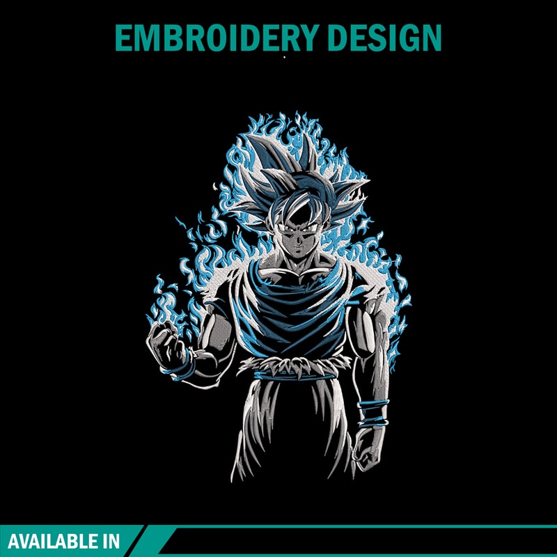 Goku ultra Embroidery Design, Dragonball Embroidery, Embroidery File, Anime Embroidery, Anime shirt, Digital download.jpg