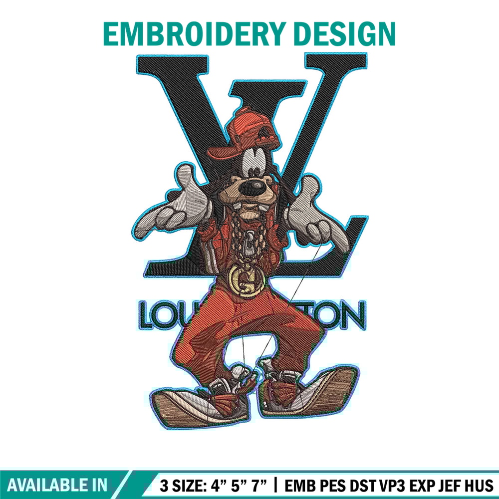 Goofy x LV Embroidery Design, LV Embroidery, Embroidery File, Anime Embroidery, Anime shirt, Digital download..jpg