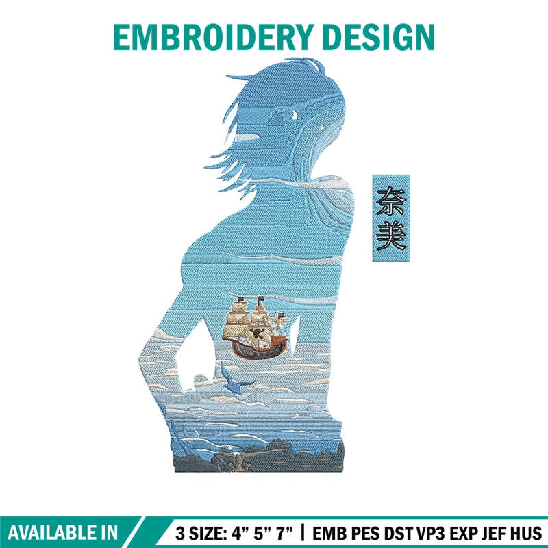 Nami poster Embroidery Design, One piece Embroidery, Embroidery File, Anime Embroidery, Anime shirt, Digital download.jpg