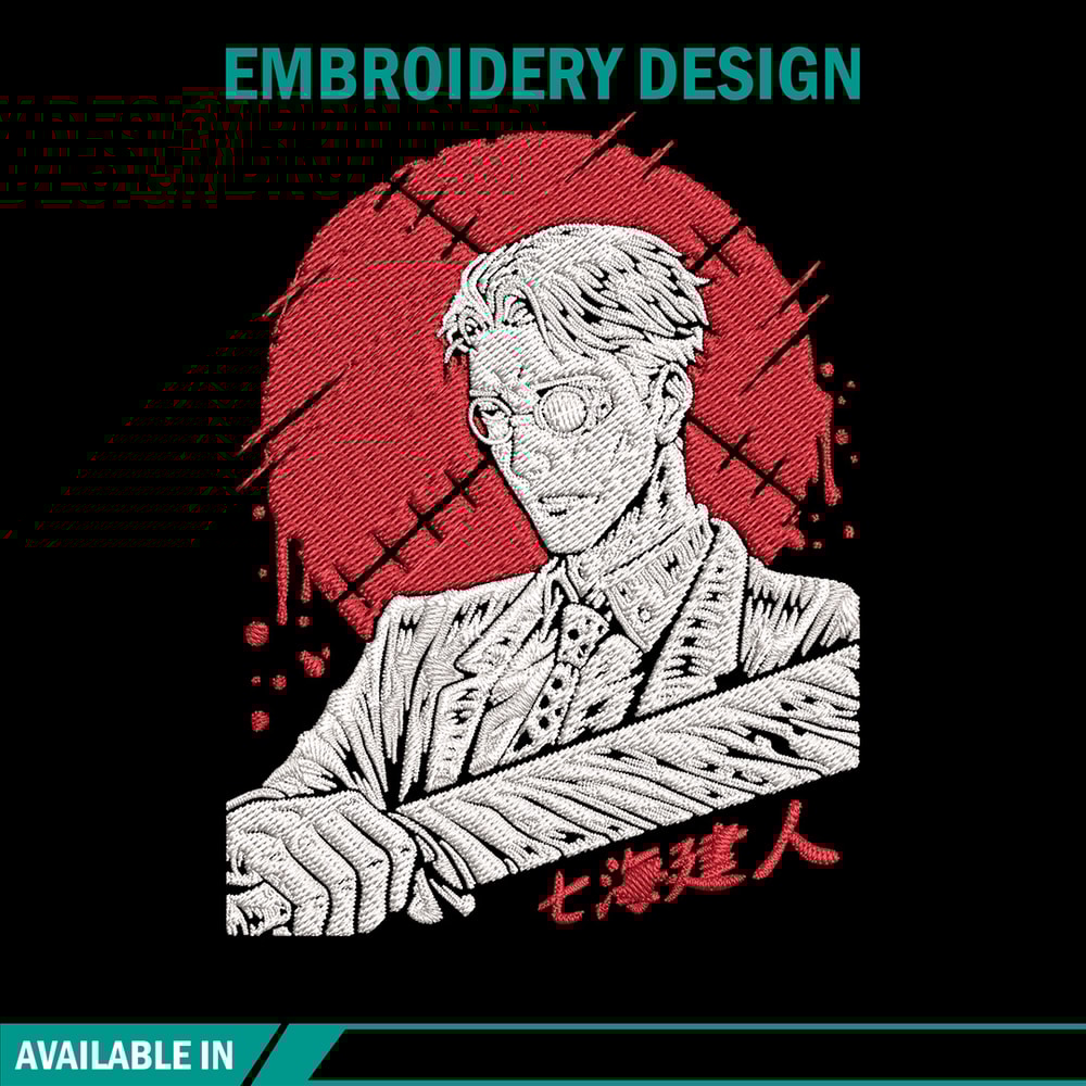 Nanami poster Embroidery Design, Jujutsu Embroidery, Embroidery File, Anime Embroidery, Anime shirt, Digital download.jpg