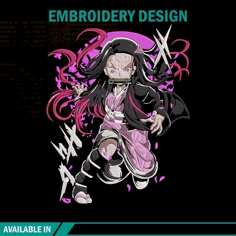 Nezuko demon Embroidery Design,Demon slayer Embroidery,Embroidery File,Anime Embroidery,Anime shirt, Digital download..jpg